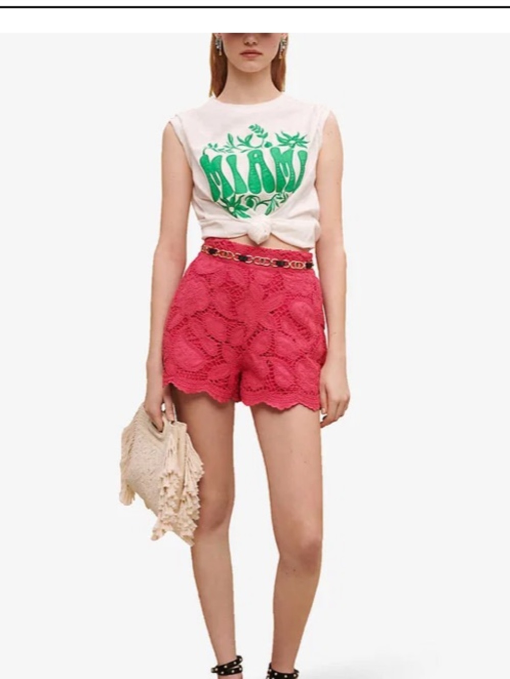 Maje Annick Paisley-Embroidered High-Waist Shorts — Burgundy Ballet